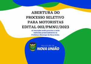Nova União/RO: Prefeitura Amplia Prazo para Inscrições em Processo Seletivo