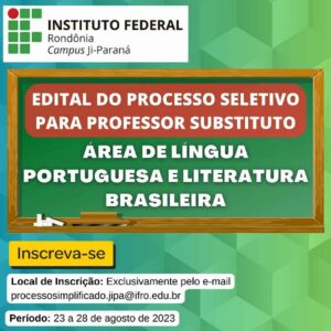 Edital Publicado: Vagas para Professor Substituto no IFRO Ji-Paraná