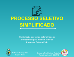 Processo Seletivo em Guajará-Mirim (RO) para Programa Criança Feliz