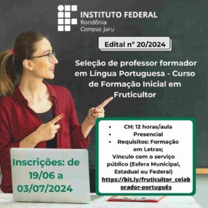 IFRO Jaru: Seleção para Professor em Língua Portuguesa