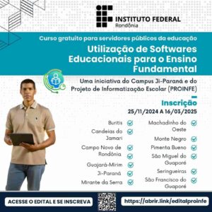IFRO: Proinfe oferece curso gratuito para servidores da educação em Rondônia