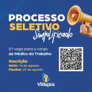Prefeitura de Vilhena (RO) abre processo seletivo para área da saúde; Até 4,9 MIL
