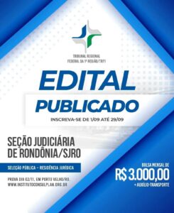 TRF1 abre seleção para Programa de Residência Jurídica em Rondônia