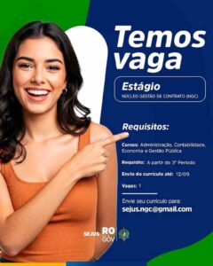 Sejus abre processo seletivo para vagas de estágio em Porto Velho