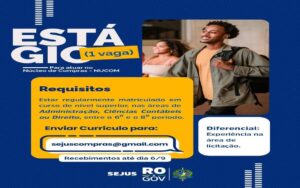 Sejus Rondônia abre vaga de estágio em Porto Velho para estudantes