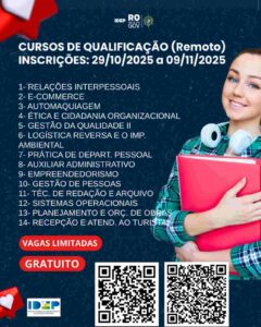 IDEP Rondônia oferece cursos gratuitos de qualificação profissional online