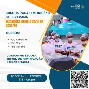 IDEP oferta cursos gratuitos de panificação e confeitaria em Ji-Paraná