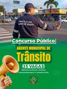 Vilhena prepara concurso público com 25 vagas para agente de trânsito