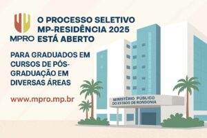 MP de Rondônia publica editais do MP-Residência com vagas em várias áreas