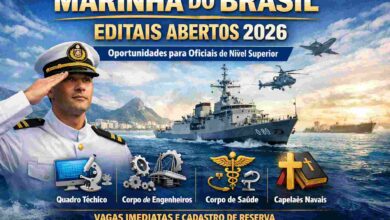 Marinha do Brasil publica editais de concurso público para oficiais com remuneração de R$ 9,6 mil