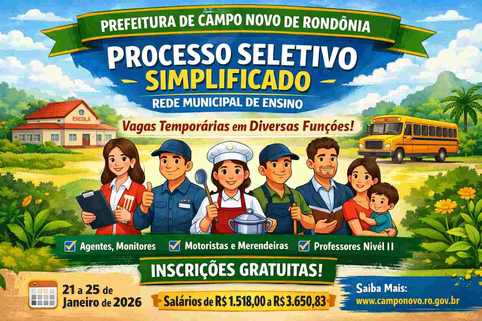 Campo Novo de Rondônia abre processo seletivo para educação com ...