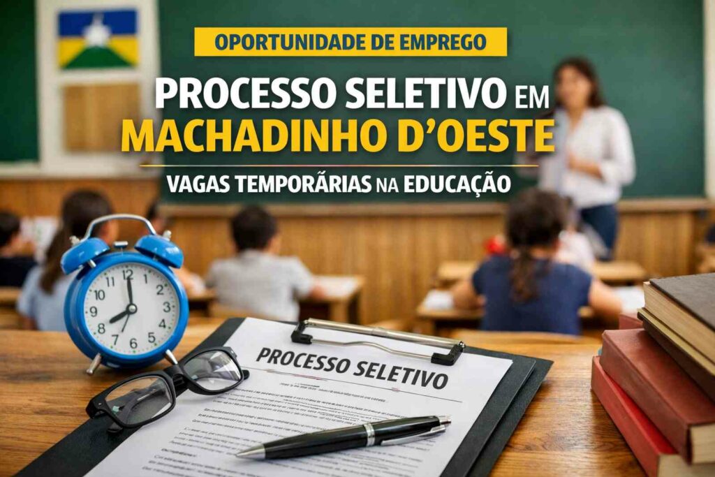 Machadinho D’Oeste abre processo seletivo com salários de até R$ 3,6 mil na educação