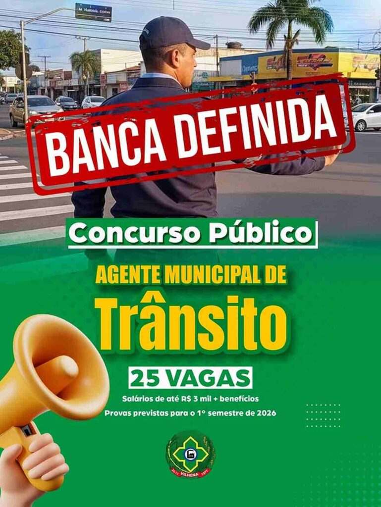 Concurso em Vilhena define banca organizadora para vagas de Agente de Trânsito Concurso em Vilhena define banca organizadora para vagas de Agente de Trânsito