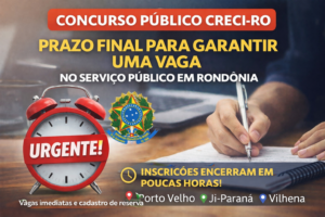 Inscrições terminam hoje (12) do concurso CRECI-RO; salários chegam a R$ 3 mil mais benefícios