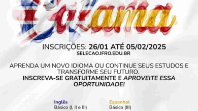 IFRO abre inscrições para cursos gratuitos de inglês e espanhol com certificação em Rondônia IFRO abre inscrições para cursos gratuitos de inglês e espanhol com certificação em Rondônia