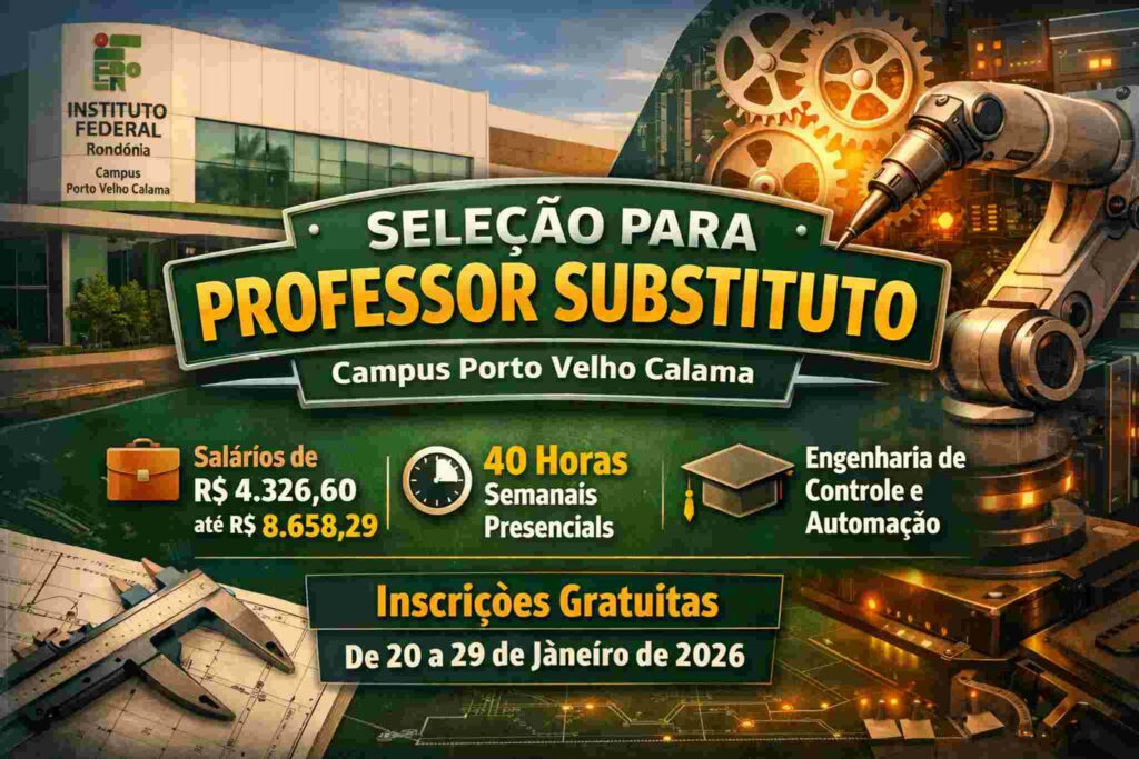 IFRO abre seleção para professor de Engenharia com salário de R$ 8 mil em RO