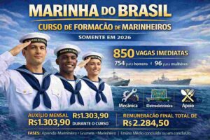 Marinha do Brasil lança concurso público com 850 vagas para nível médio