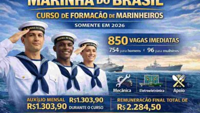 Marinha do Brasil lança concurso público com 850 vagas para nível médio