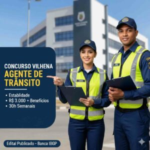 Salário de Agente de Trânsito em Vilhena chega a 3 mil reais e benefícios