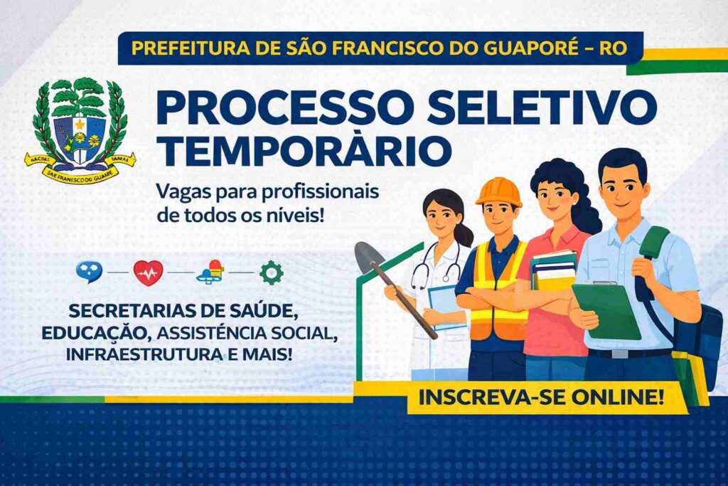 São Francisco do Guaporé abre vagas em todos os níveis e salários de até 7,9 mil