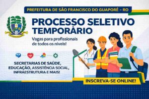 São Francisco do Guaporé abre vagas em todos os níveis e salários de até 7,9 mil