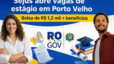 Sejus abre processo seletivo de estágio em Porto Velho com bolsas de R$ 1,2 mil