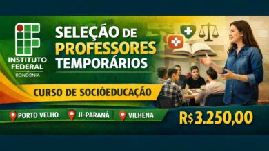 IFRO abre seleção para professores com remuneração de R$ 3,2 mil em três cidades de Rondônia