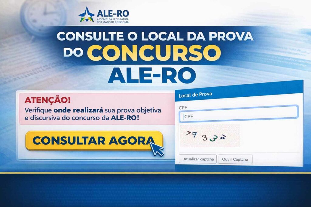 ALE-RO divulga consulta aos locais de prova para 425 vagas de médio e superior