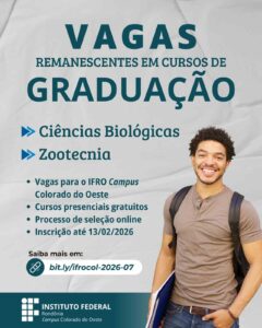 IFRO oferece 32 vagas para cursos de graduação com certificado gratuito