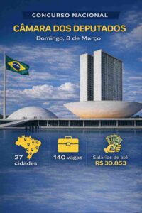 Concurso Câmara dos Deputados tem provas em 27 cidades brasileiras neste domingo (08)