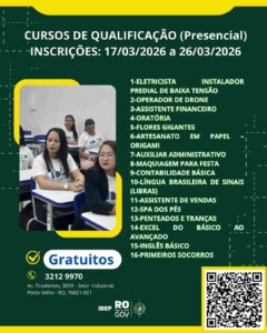 Idep-RO abre 850 vagas para cursos com certificado gratuito na ETEC