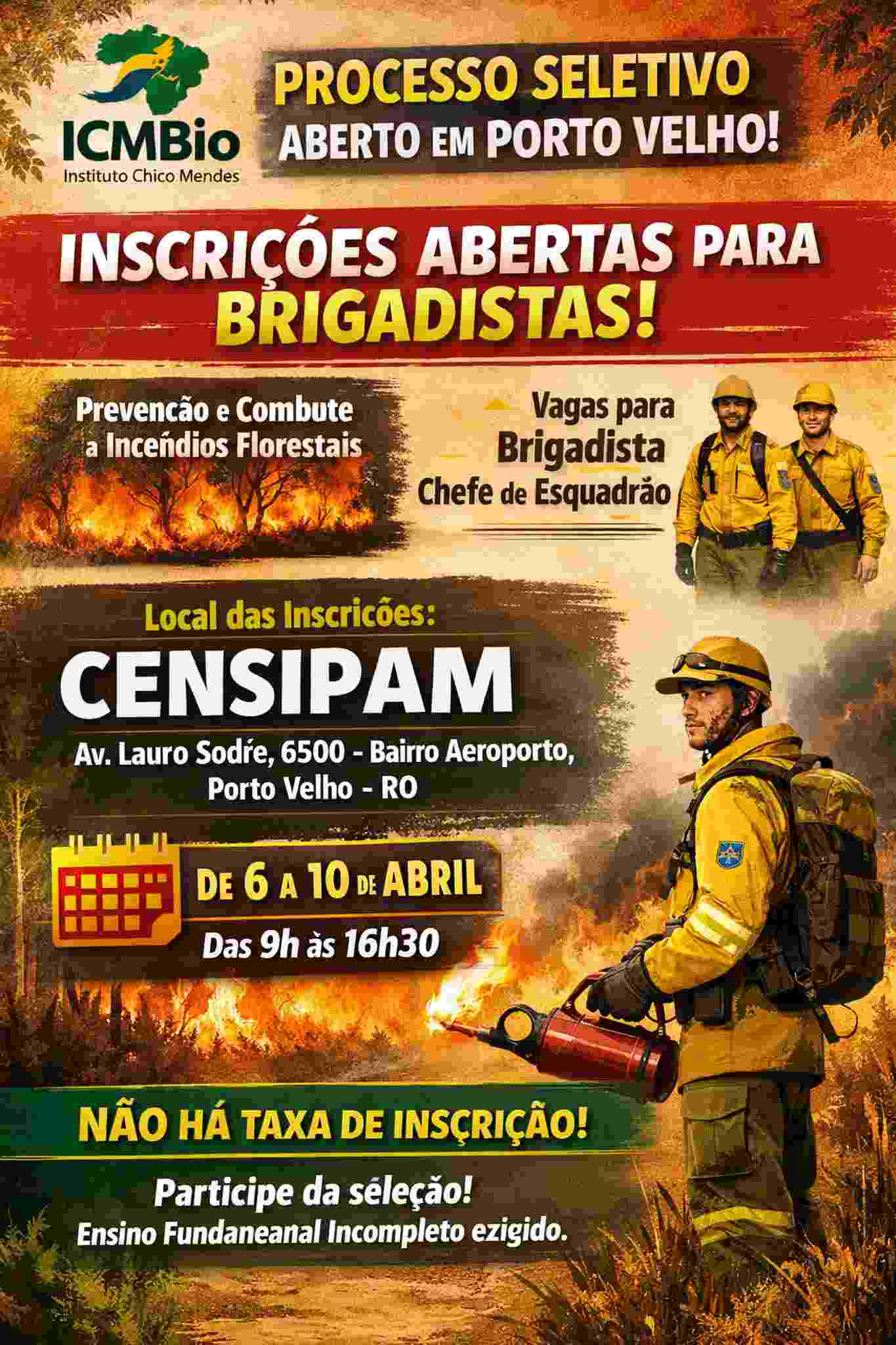 ICMBio abre processo seletivo em Porto Velho com vagas para brigadistas