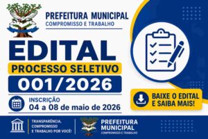 Prefeitura de Seringueiras abre processo seletivo com 127 vagas em áreas como educação, saúde e assistência social