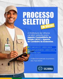Prefeitura de Vilhena abrirá processo seletivo para área da saúde nos próximos dias