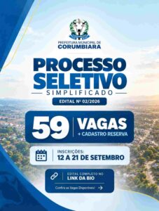 Prefeitura de Corumbiara abre 59 vagas com salários de até R$ 3,5 mil