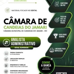 Apostila atualizada para Analista Administrativo da Câmara de Candeias - RO