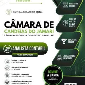 Apostila atualizada para Analista Contábil do Concurso Câmara de Candeias RO 2026