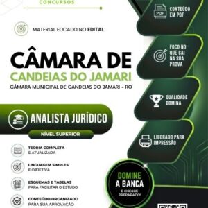 Apostila atualizada para Analista Jurídico no concurso Câmara de Candeias RO 2026