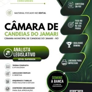 Apostila atualizada para Analista Legislativo no concurso Câmara de Candeias RO
