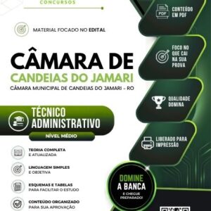 Apostila atualizada para Técnico Administrativo no concurso Câmara de Candeias RO
