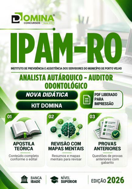 Apostila para Analista Autárquico do IPAM Porto Velho RO 2026 com estudo completo