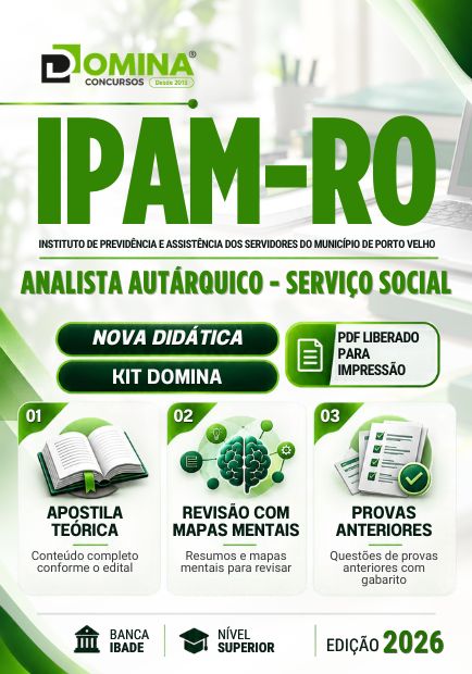 Apostila para Analista Autárquico do IPAM Porto Velho RO 2026 com conteúdo completo