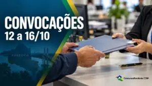 Prefeituras e governo de Rondônia publicam convocações de 12 a 16/10