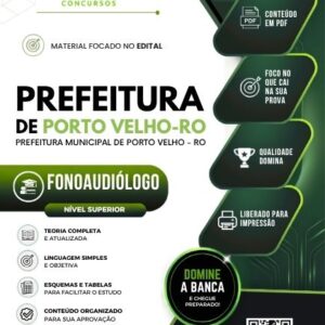 Apostila atualizada para Fonoaudiólogo no concurso Prefeitura de Porto Velho RO 2026